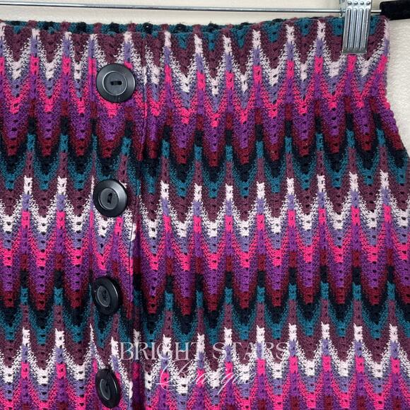 Rare Purple Chevron Mini Skirt ASO Sally Malik Being Human Meaghan Rath Bohemian - Picture 8 of 8